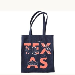 Texas Graphic Denim Tote Bag